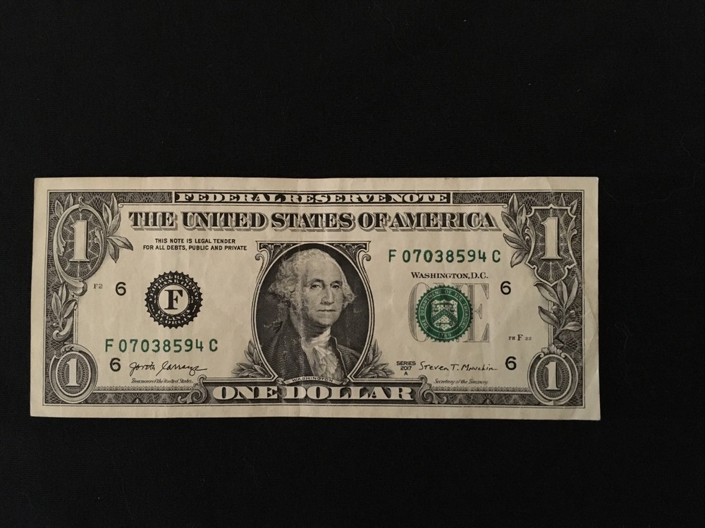 2017 $1 FRN Inked Error