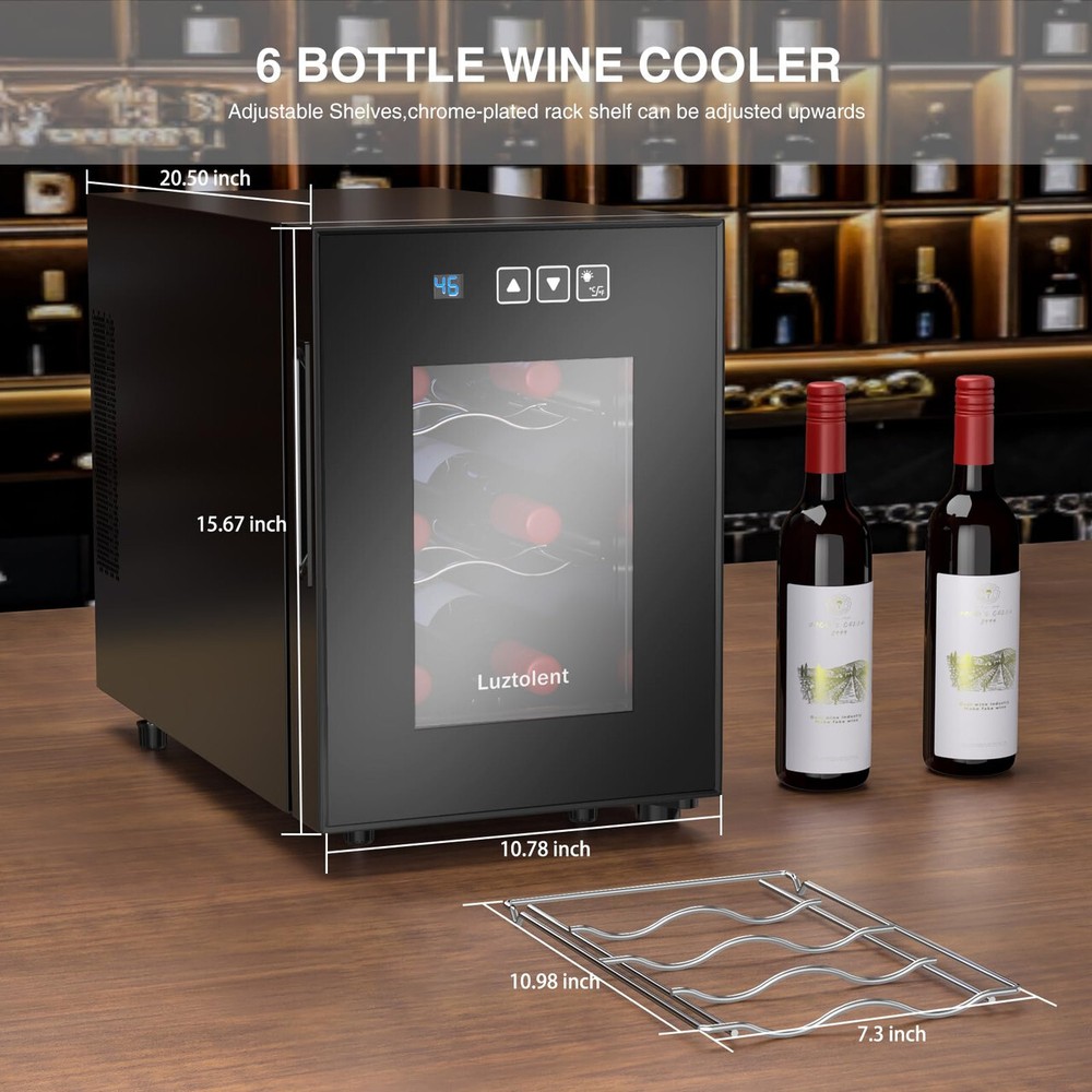 Wine Fridge, Thermoelectric Countertop Wine Cooler Refrigerator