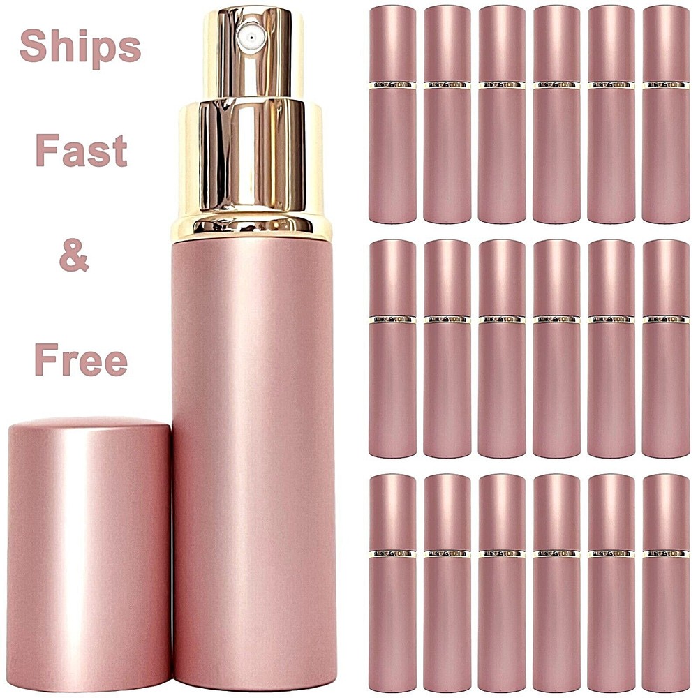 10ml empty perfume pink bottles glass gold atomizer deluxe spray refillable