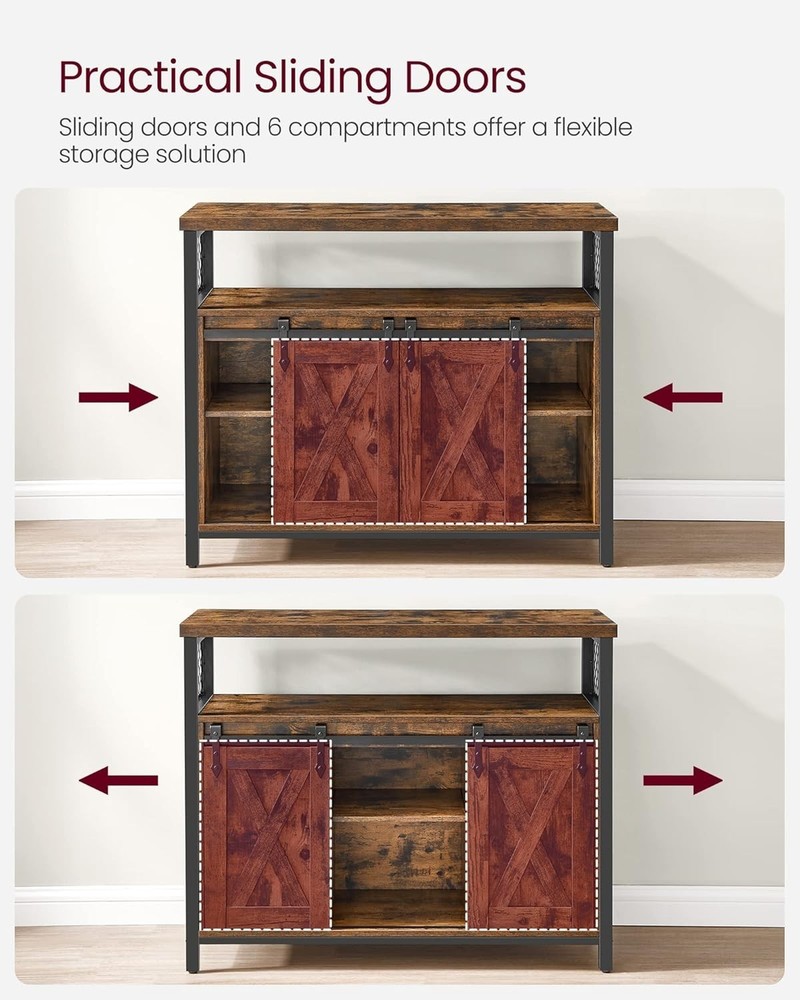 Versatile Coffee Bar Storage Cabinet with Adjustable Shelves - Sturdy Design