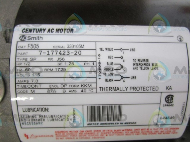 A.O. SMITH F505 MOTOR NSMP
