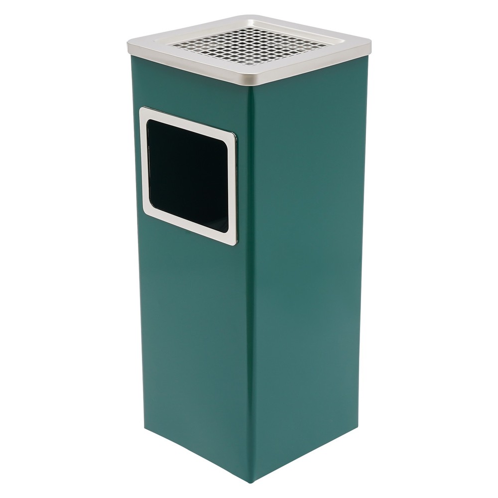 Trash Bin Outdoor Waste Container Square Trash Can w/ Removable Inner Can