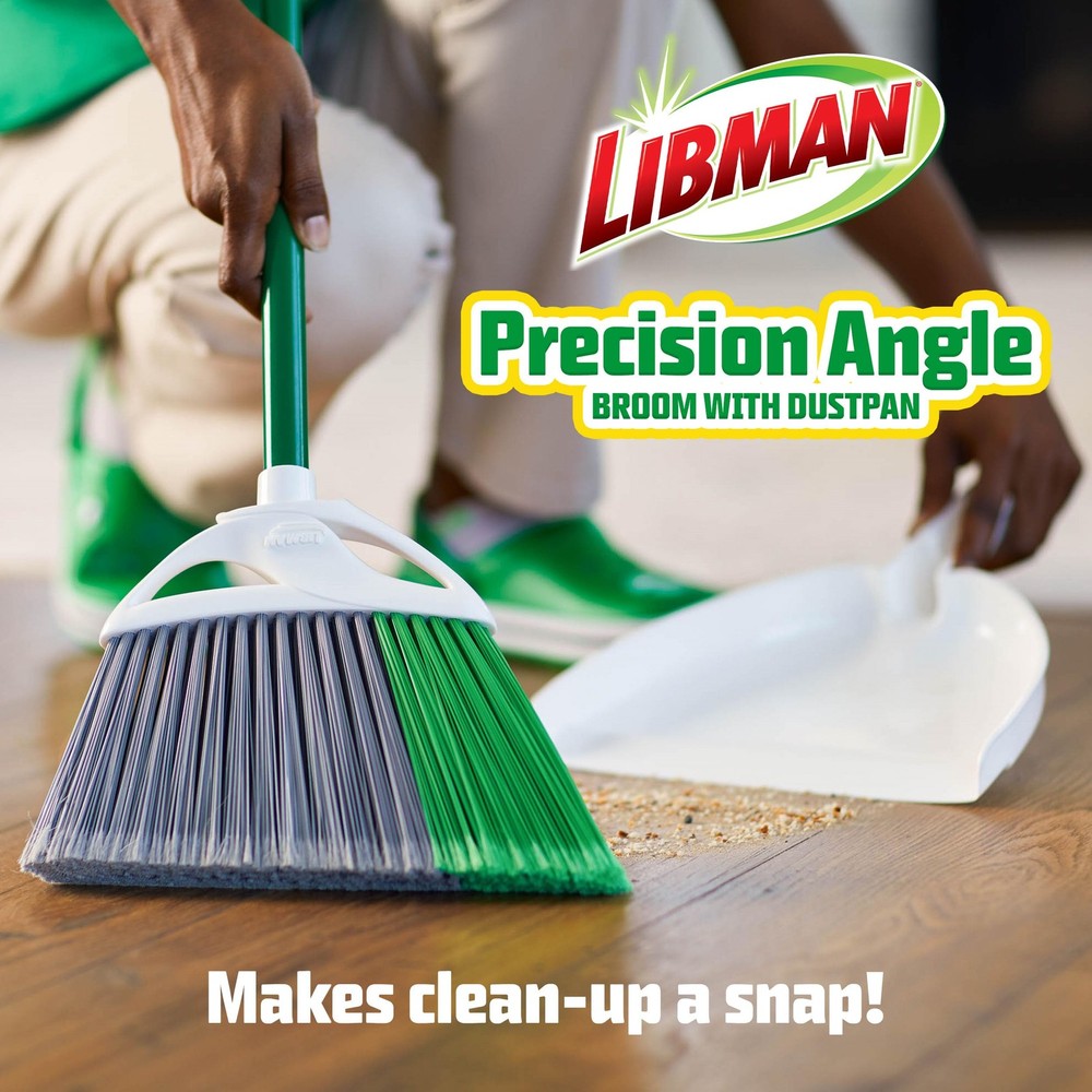 Libman FlexTech Broom with Dustpan Combo Set for Sweeping Indoor and Outdoor ...