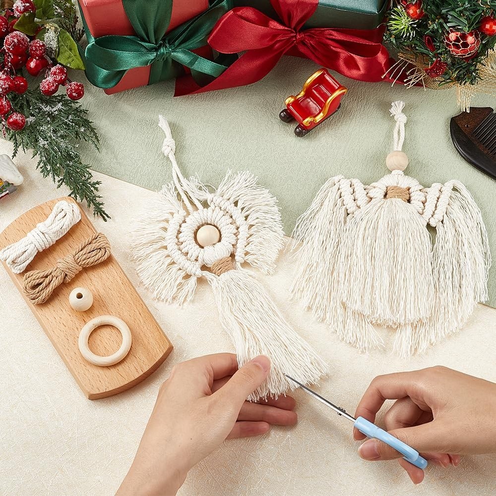 2 Sets Boho Macrame Kit Macrame Ornament Kit Instruction Included Christmas A...