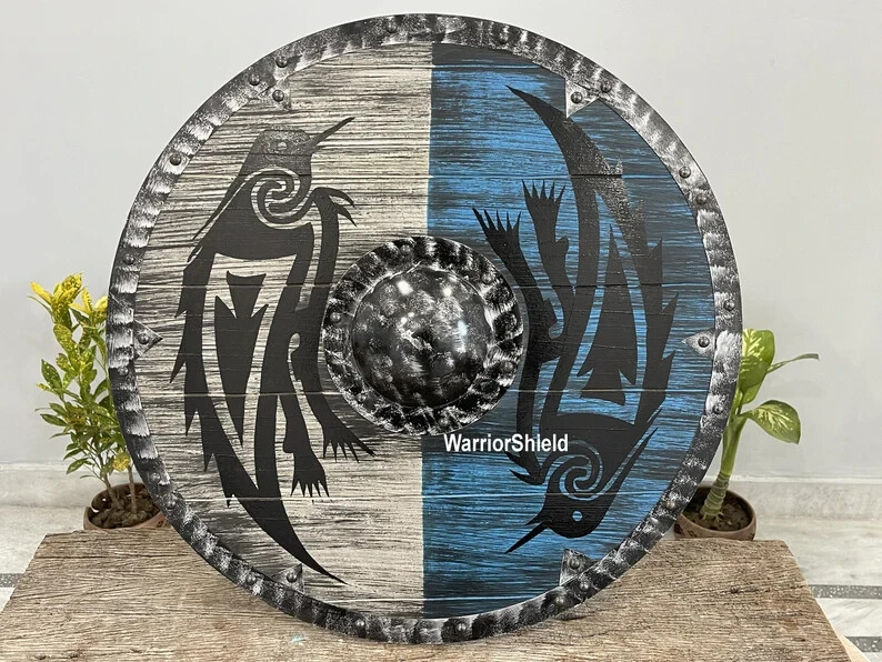 Wooden Shield Crow Designer Shield Medieval Warrior Shield
