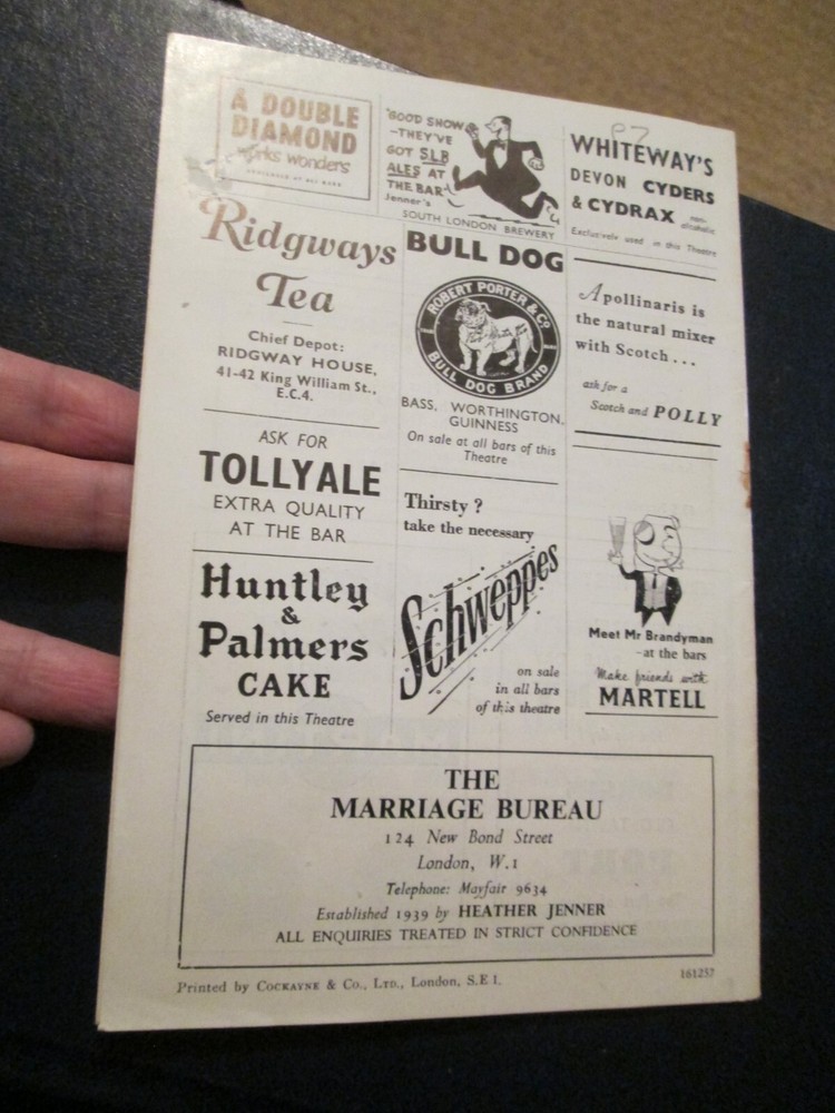 Princes Theatre TIVOLI'S PANTOMIMETEATER 1957 Programme