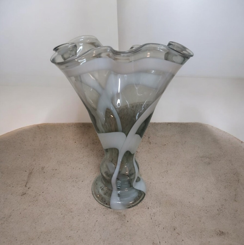 Hand Blown Handkerchief Vase 14.5"