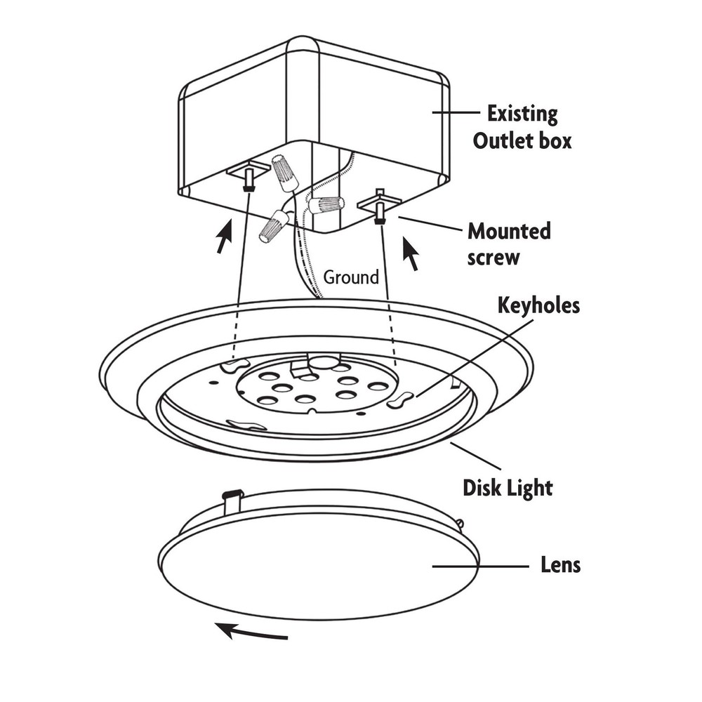 Topaz Lighting 4" LED Surface Mount Disk Light, 3000k (White Glow), White