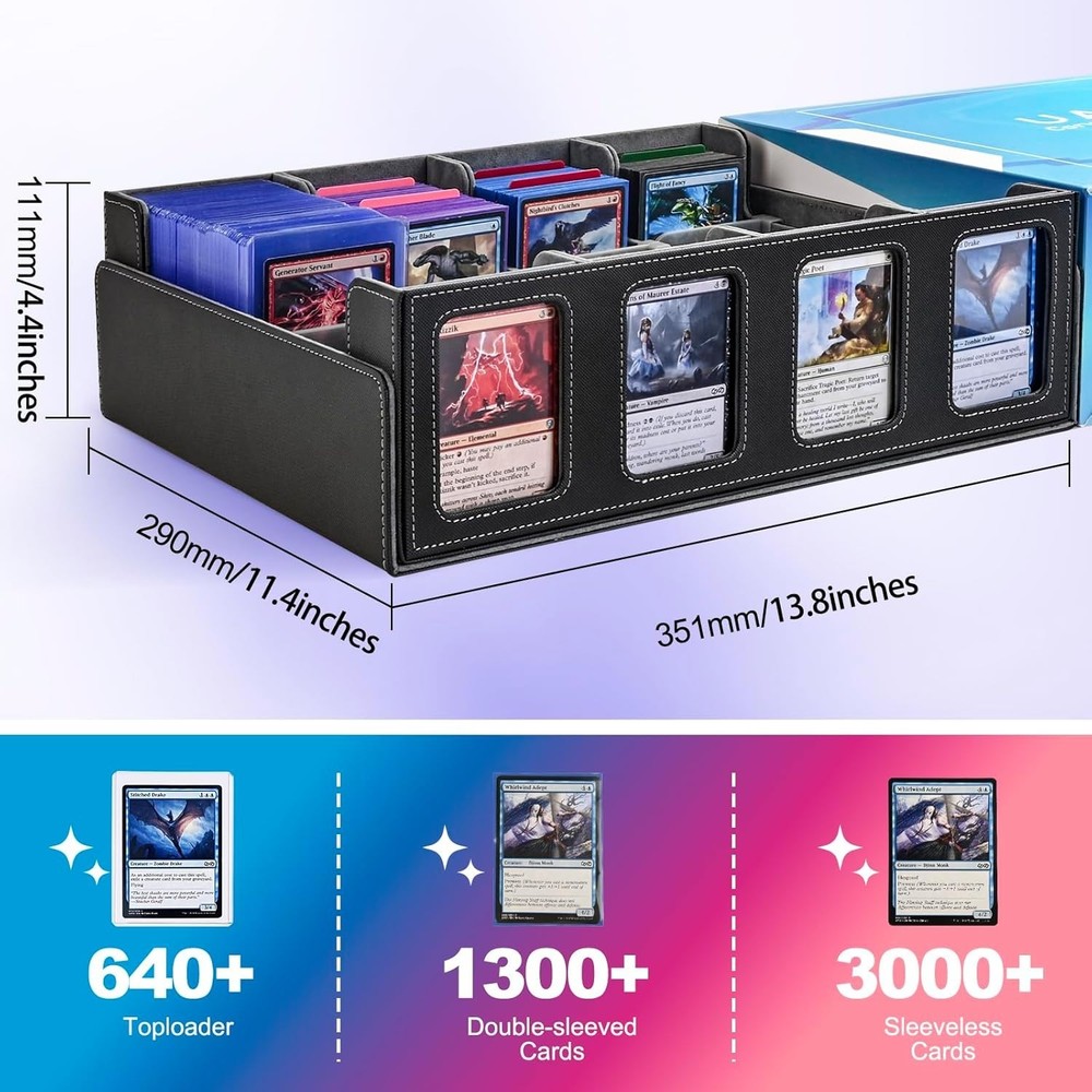 Commander Deck Box for MTG Cards; 2400+ Storage Case, Black