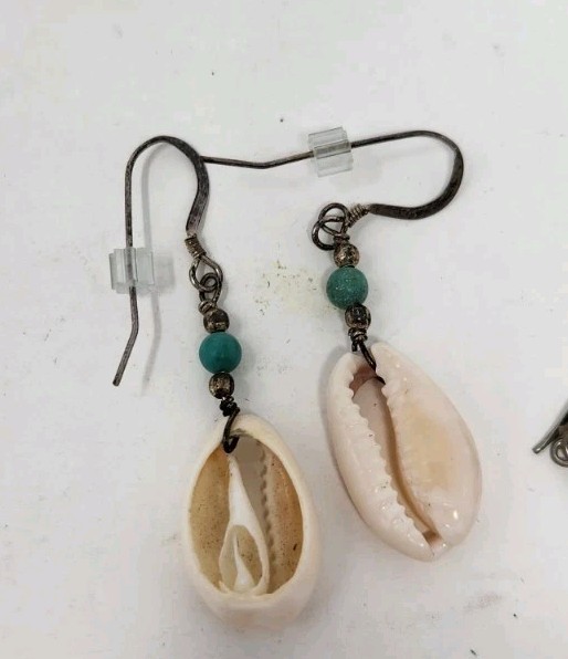 2 Pairs Artisan Tribal Dangle Earrings | 1 Shell Dangle Earing | BOHO Chic