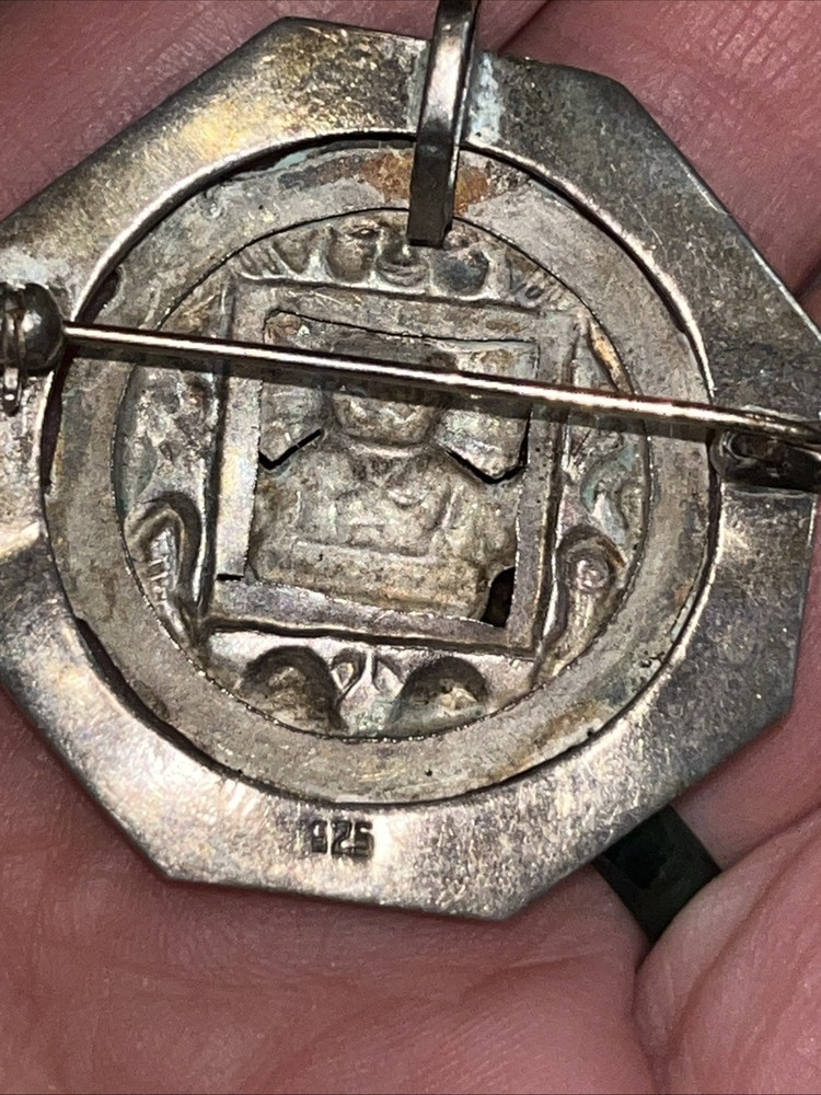 Peruvian Sterling Broochpendant Vintage