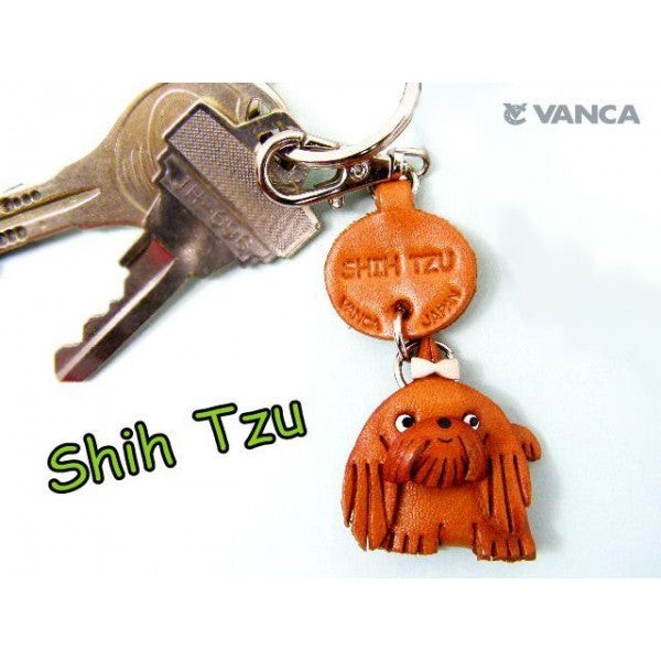 Shih Tzu Leather Dog Keychain