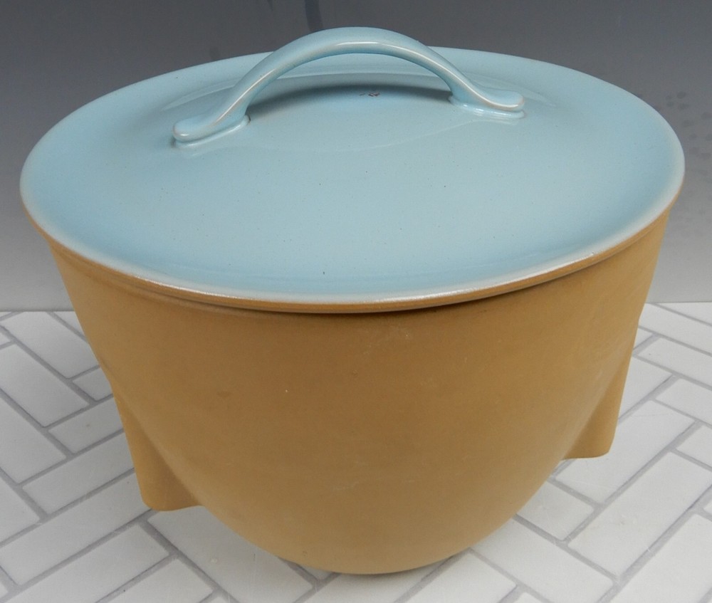 Mediterranean Blue Terracottata Pot Bowl With Lid