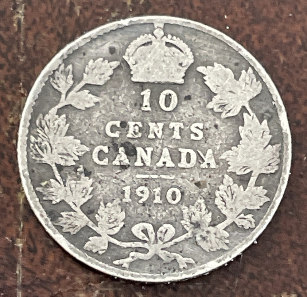 CANADA 1910 10 CENTS SILVER VERY NICE CONDITION L90