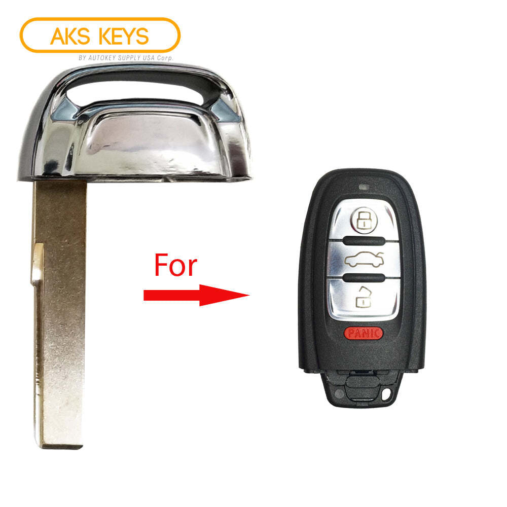 New Smart Key Uncut Emergency Blade Blank Key Replacement for Audi