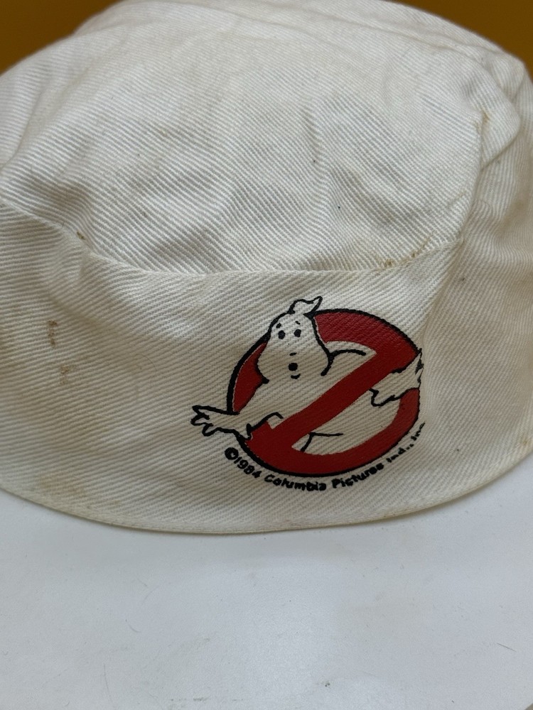 VTG 1984 Ghostbusters White Canvas Painters Snap Back Hat Cap Made USA