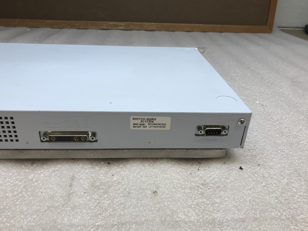 3Com Switch 4228G 3c17304 Super Stack 3 Switch with Power Cables