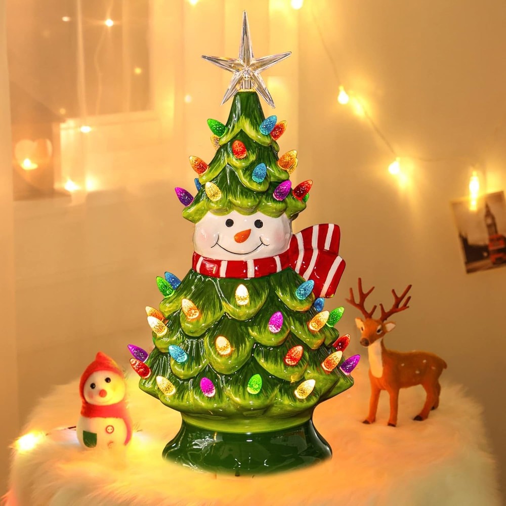 **FUNPENY 11" Ceramic Christmas Tree Pre-lit Battery**
