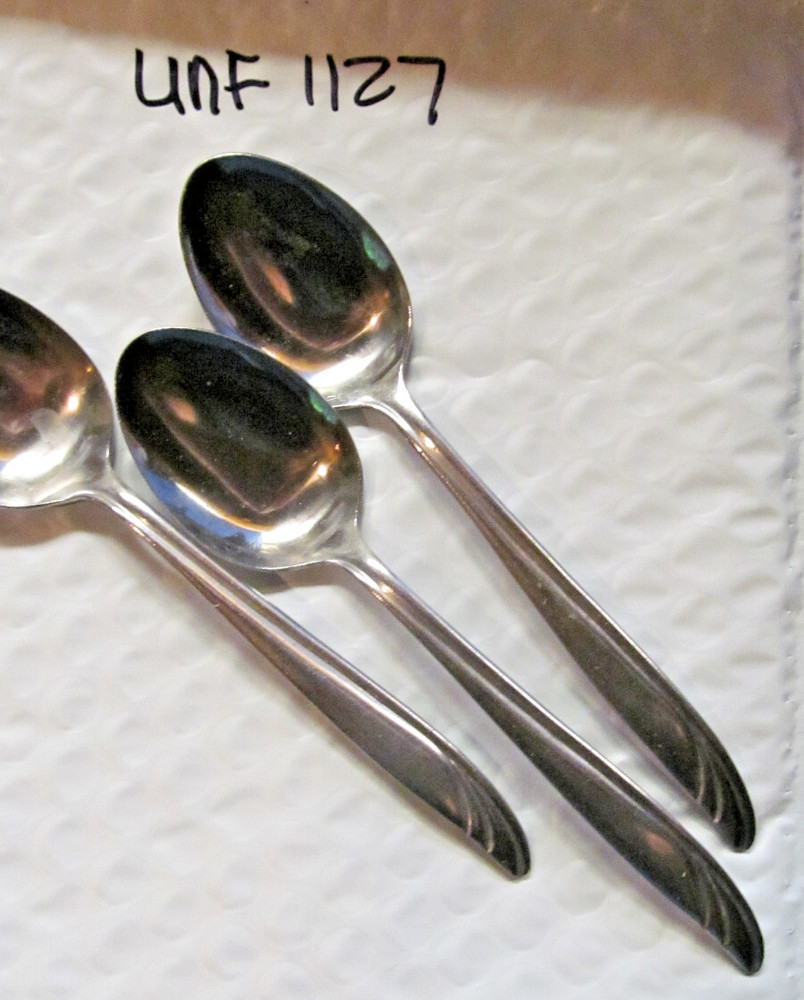 *UNF1127 SWIRL STAINLESS SILVERWARE FLATWARE SET 3 PC  TEASPOONS