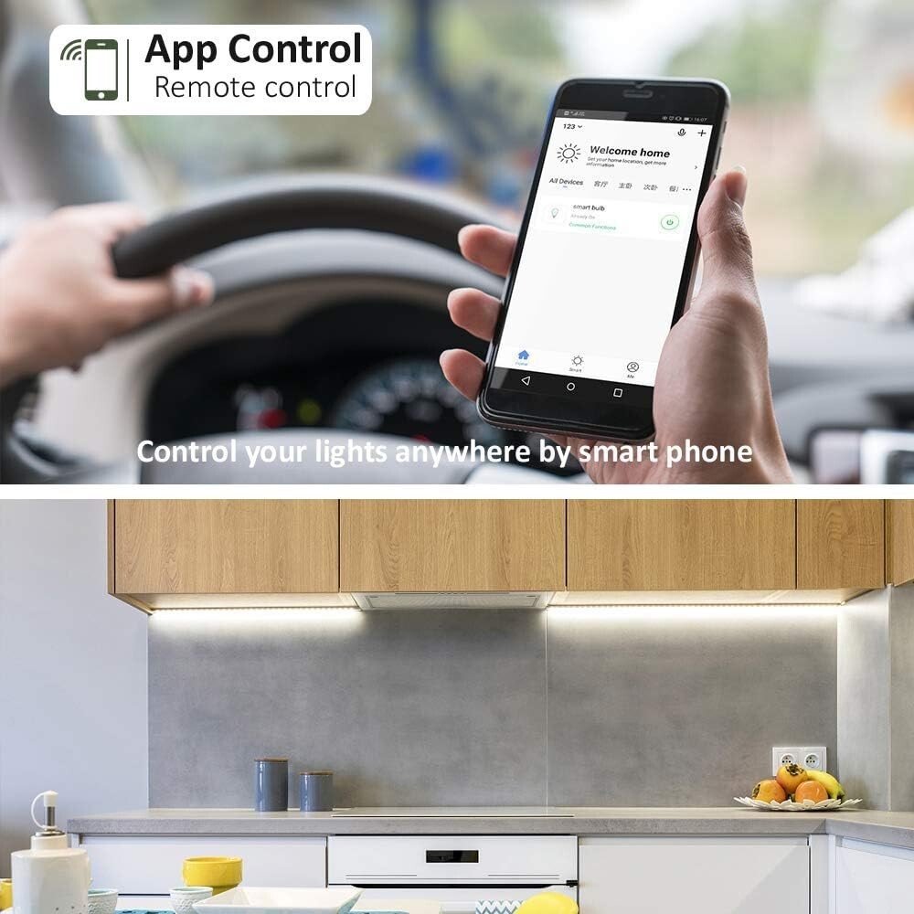 Smart Under Cabinet Lighting App, Alexa & Google Compatible Cabinet Lights – ...
