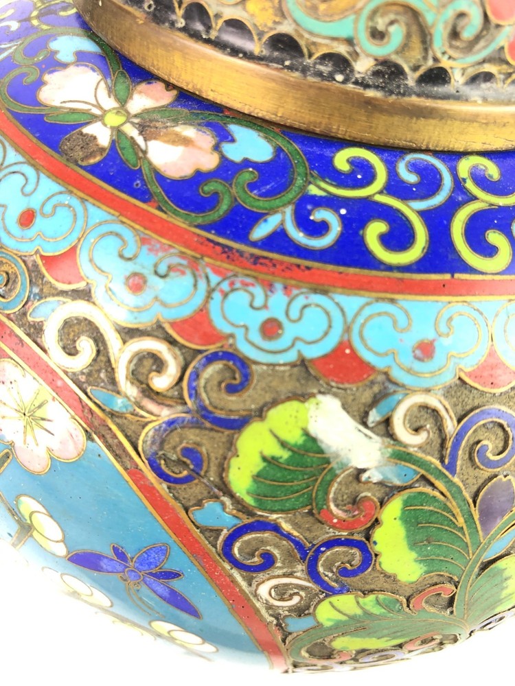 Vintage Chinese Cloisonne Ginger Jar