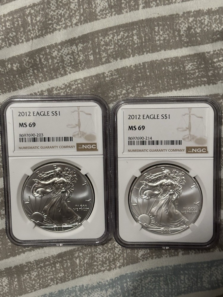 U.S. Mint 2012 Silver Eagle $1 1 oz .999, NGC MS69
