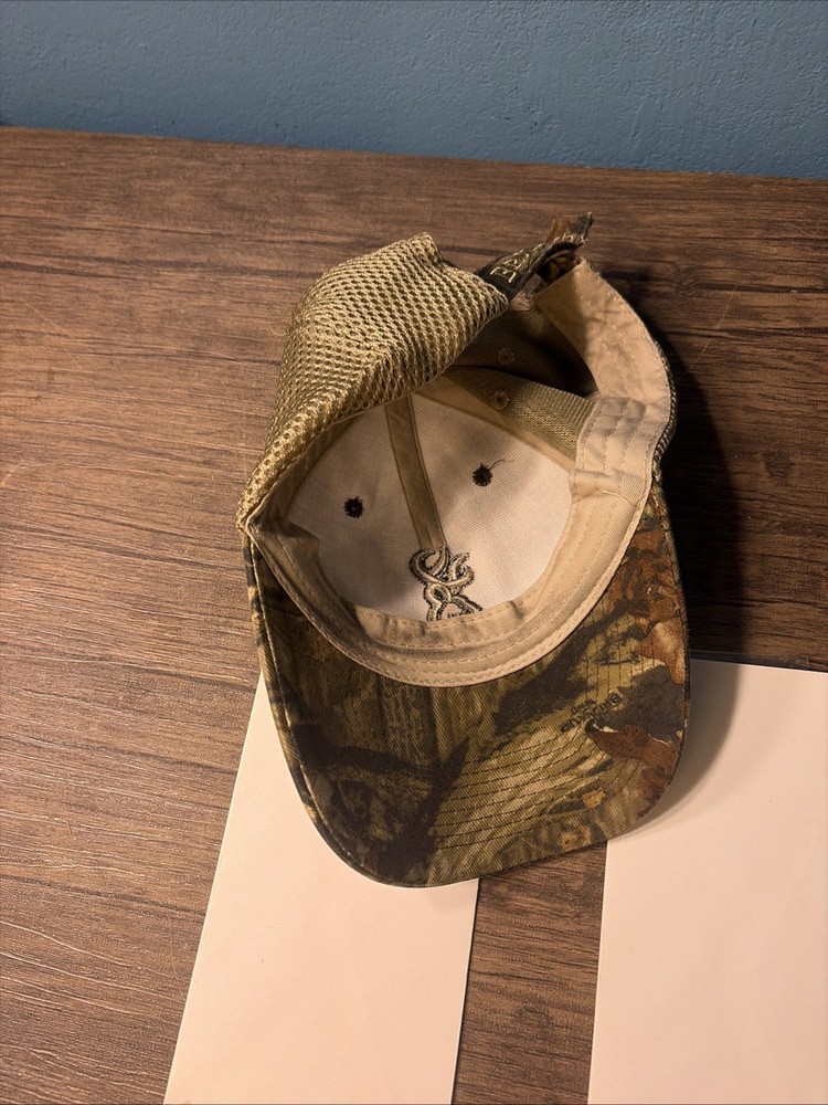 Browning Camo Hunting Baseball Hat Brown Adjustable