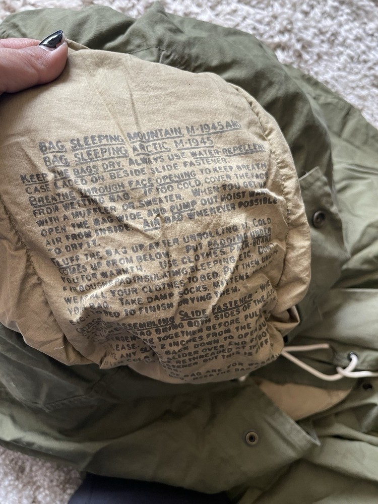 M-1945 Sleeping Bag (Down) With Cover And Original Case -COMPLETE Kit-