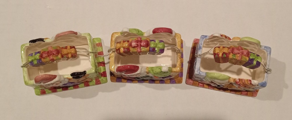 Set Of 3 Ceramic Christmas Baskets