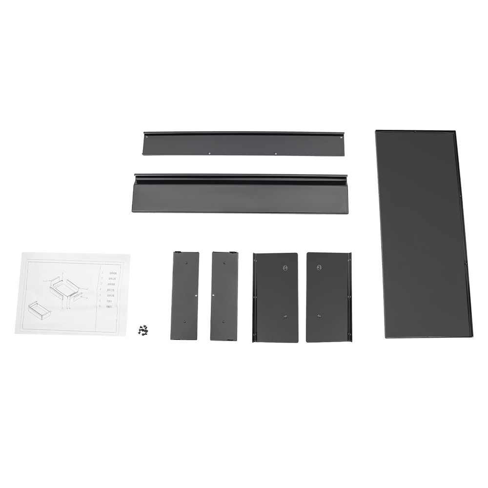 Black Sliding Pull-out Drawer Under Table Mounted Drawer Storage Box Organizer