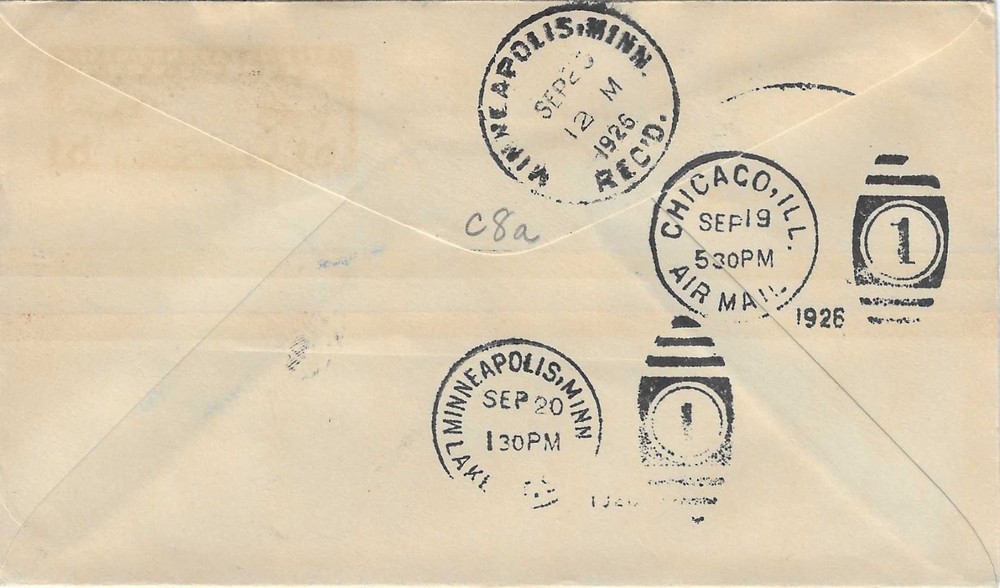 FDC # C8 -- Sep 18 , 1926 -- DC cxl