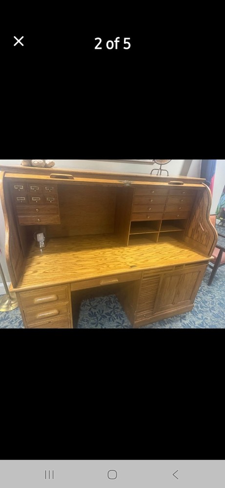 Eagle Craft Solid Oak Roll Top Desk