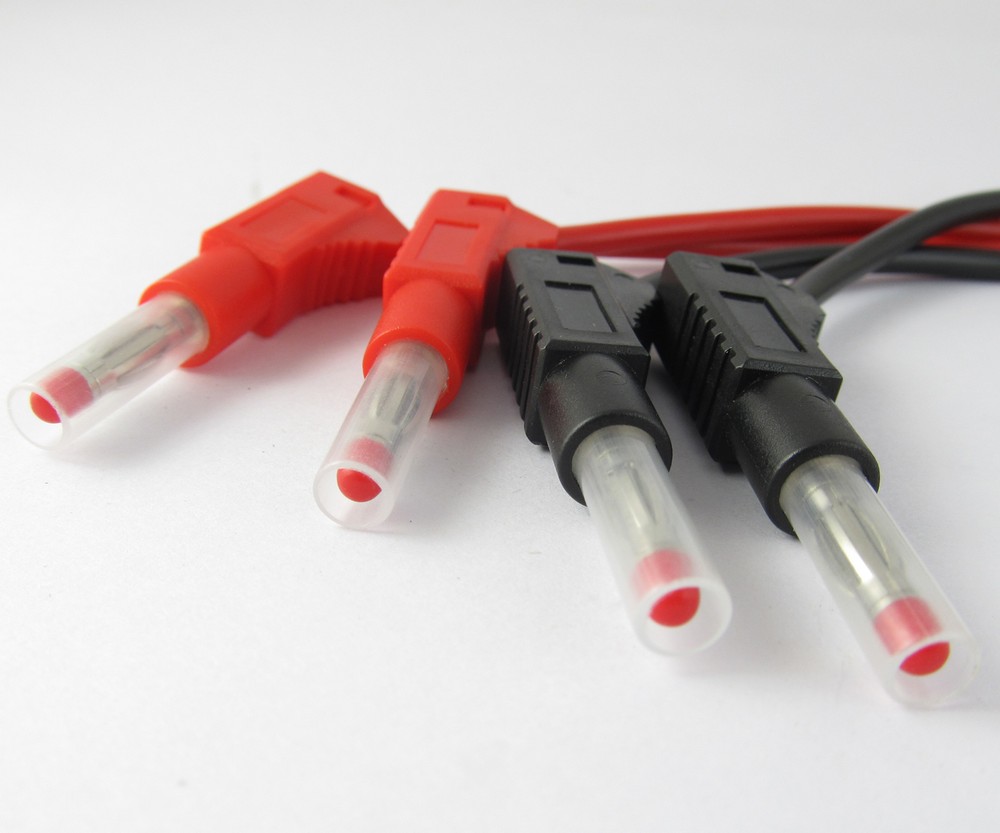 1 Pair 4FT Dual Transparent Flexible Stackable 4mm Banana Plug Silicone Cable