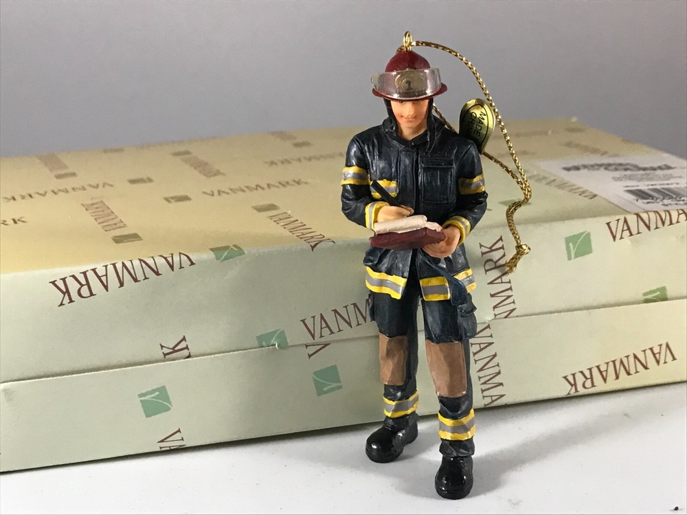 Vanmark Fireman Ornament, 4", Item #88389, NIB