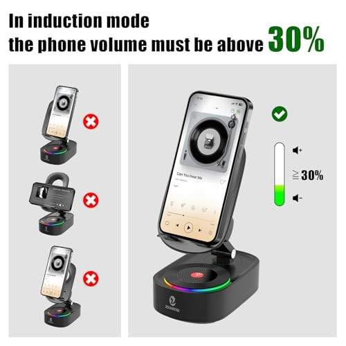 5in1 Wireless Induction Audio Bluetooth Speaker with Phone Stand,Work Time