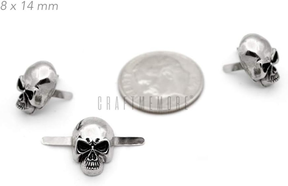 Skull Prong Stud Head Bone Gothic Style Ghost Studs Leather Craft Decorations Pa