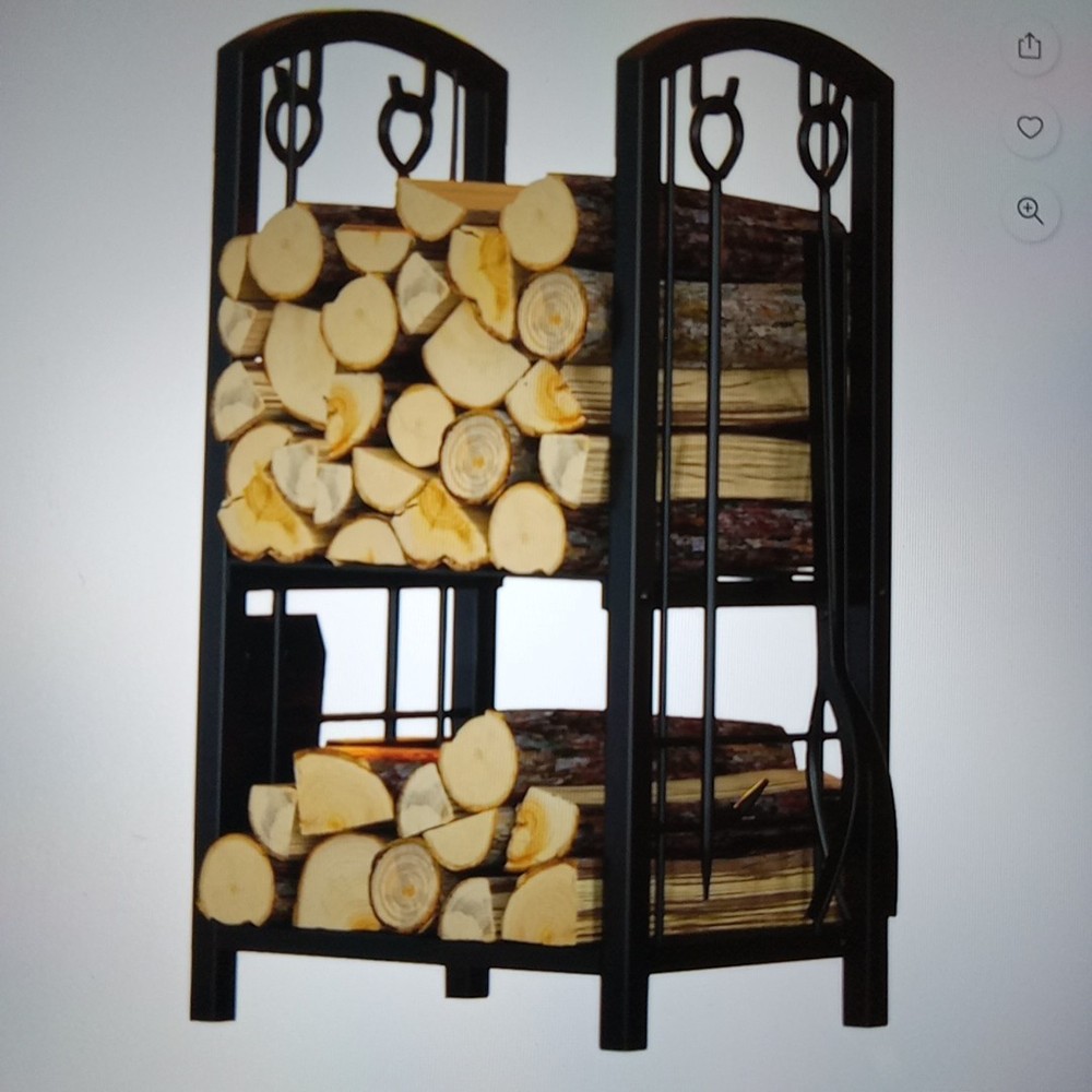 Fireplace Log Rack With 4 Piece Tool Set Included. Last Chance.