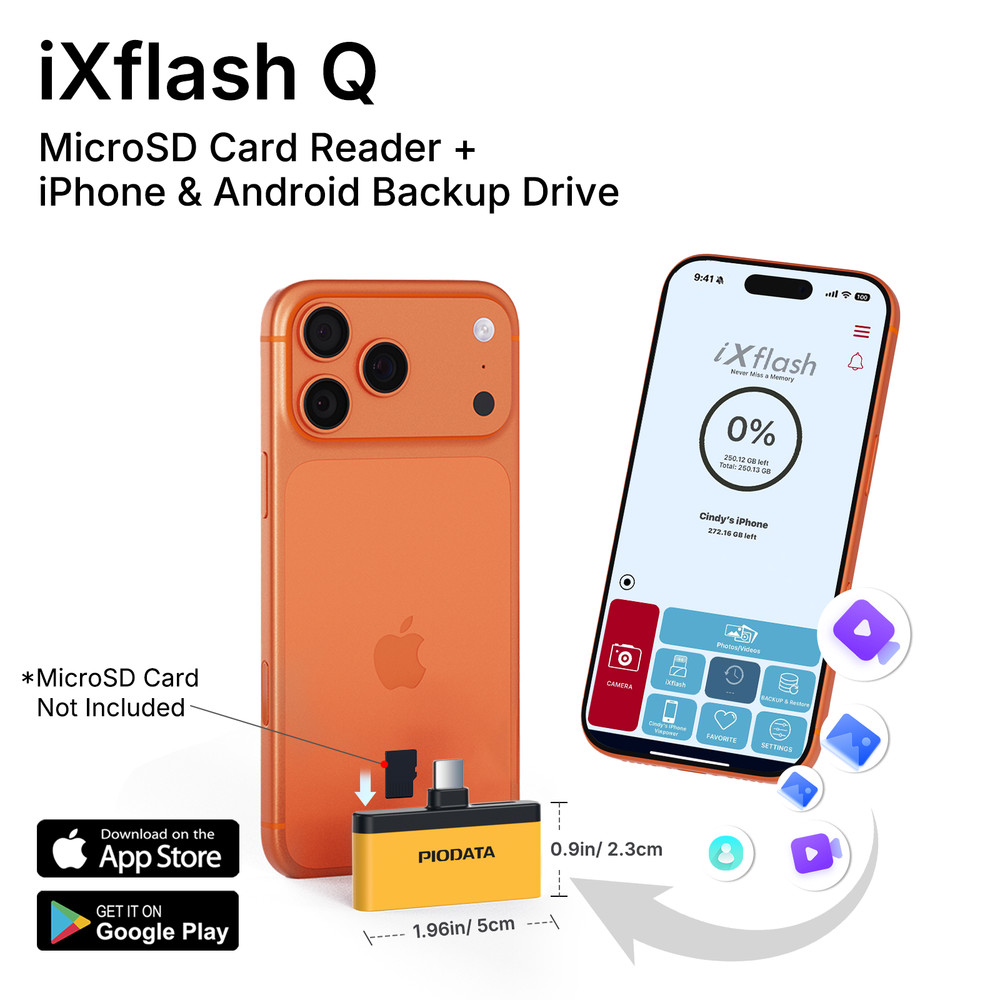 Micro SD Card Reader for USB C iPhone Android, Passthrough Charging Yellow/Black