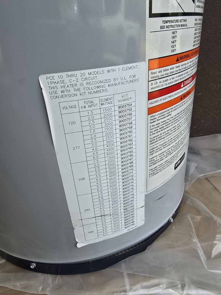 State PCE 10 1OMSA 10 Gallon 277V 2KW Commercial Lt Duty Electric Water Heater