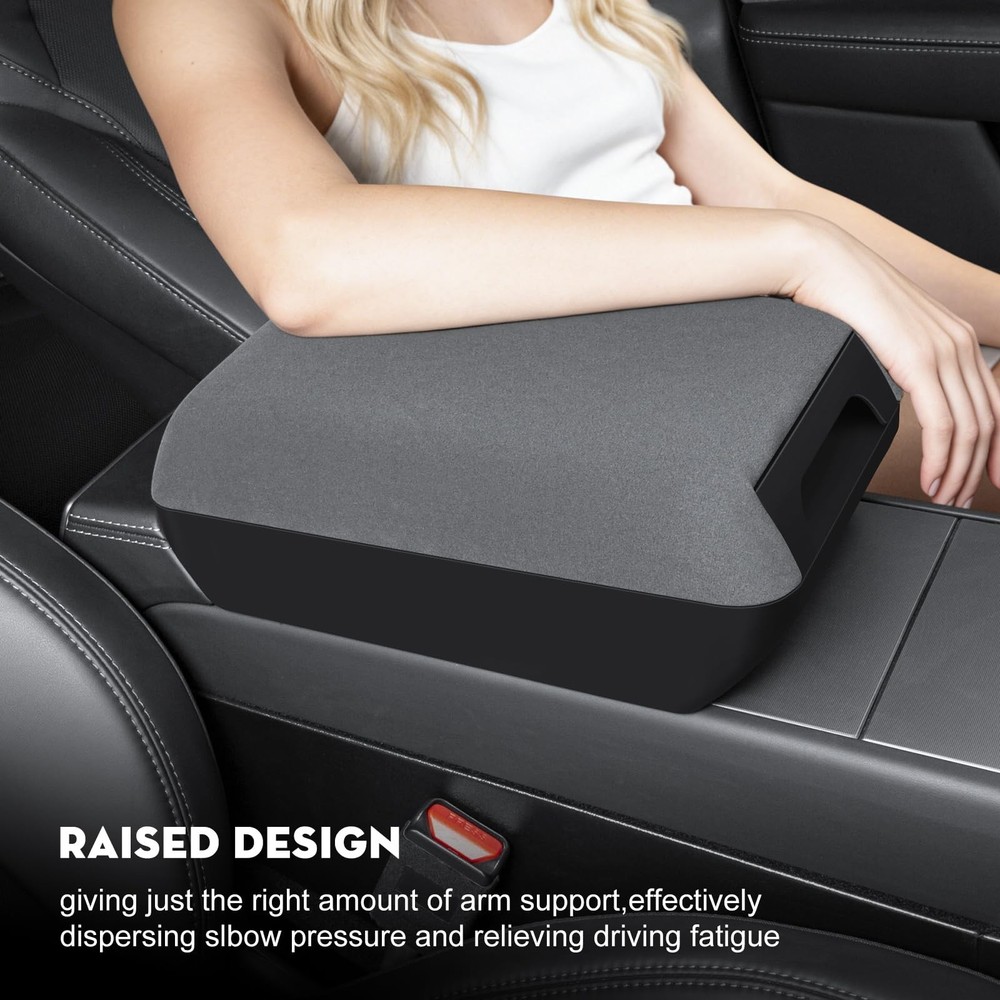 Armrest Box Cover for 2026 Tesla Model Y Juniper [Elevated] Soft Felt Center ...