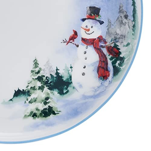 Snowman Forest Chip Resistant 12 Piece Dinnerware Set, Service for 4