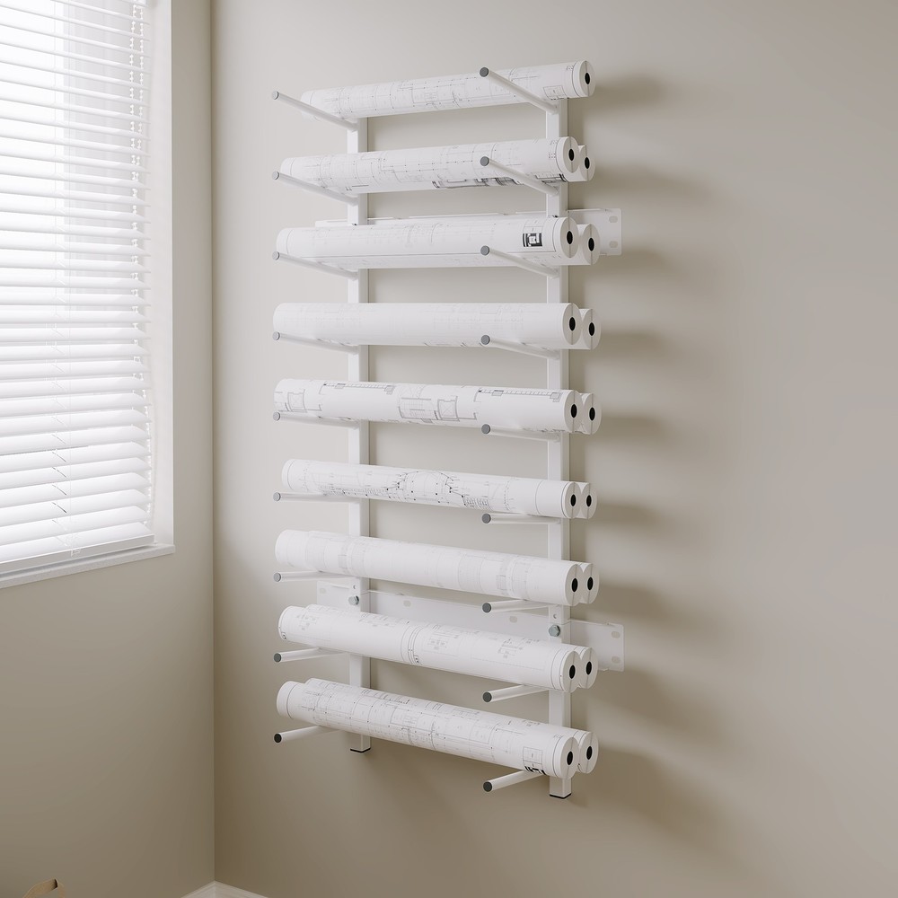 Wall Mount Blueprint Storage Rack Display Rack File Holder For Drawings Artwork