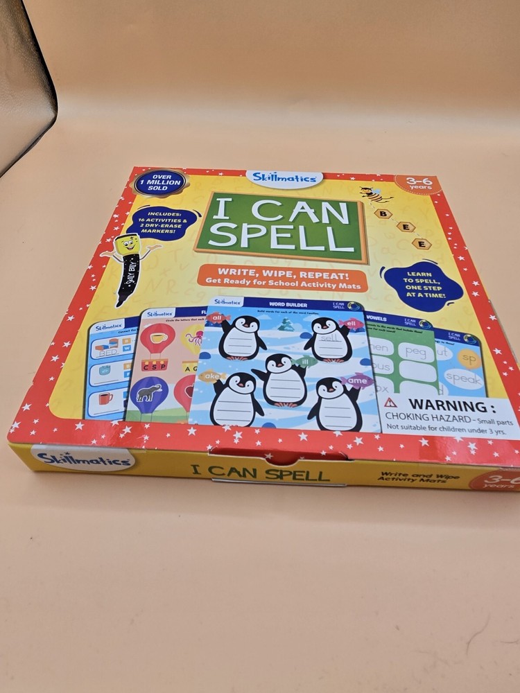 Skillmatics "I Can Spell" Write, Wipe, Repeat Activity Mats 3-6 Years