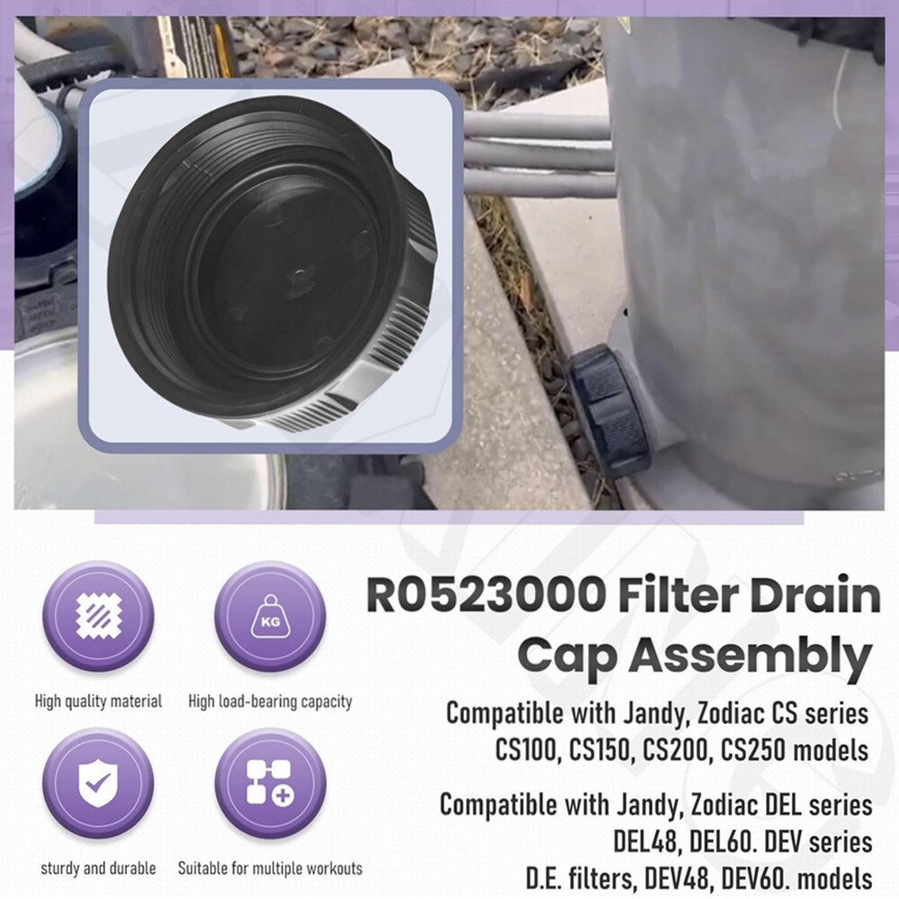 R0523000 Filter Drain Cap Assembly Fits Zodiac - Jandy DEV Series Pool Filter