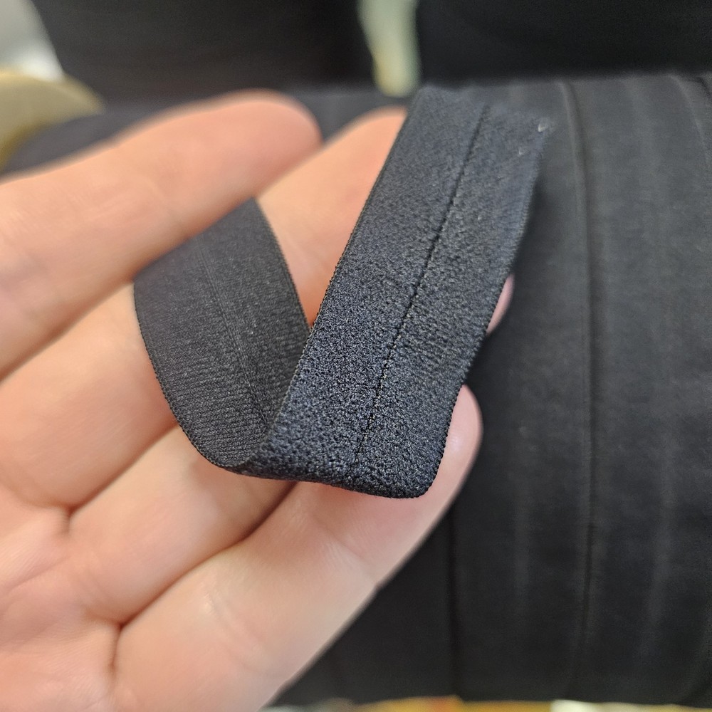 Black 3/4" (20mm) Fold Over Elastic 175 Yards (B002)