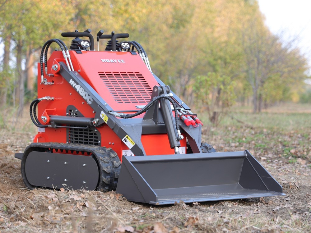 HY480C+Grapple FREE SHIP Mini Skid Steer Loader with 23HP EPA Engine Three pumps