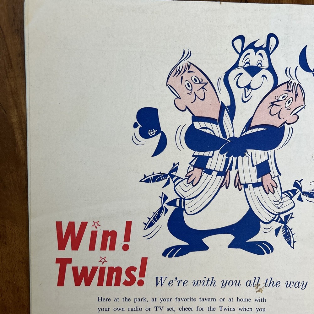 1961 Minnesota Twins First Home Game Series Program v Senators - Scored