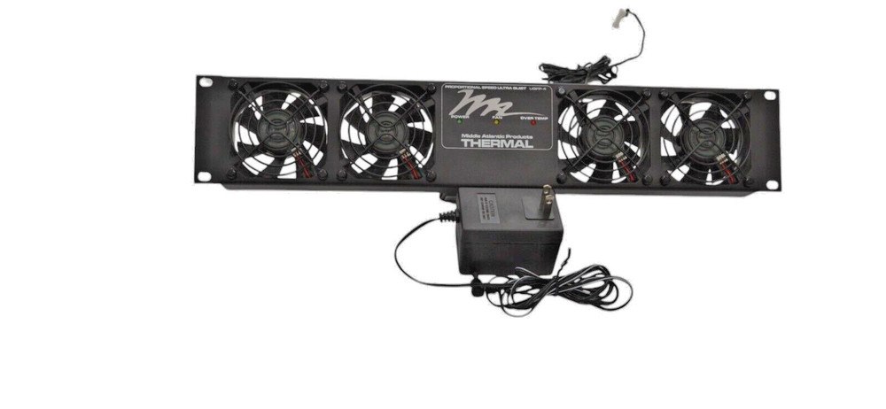 Middle Atlantic UQFP 4RT Quiet 4 Fan Panel With Thermistor Rack Cooling System