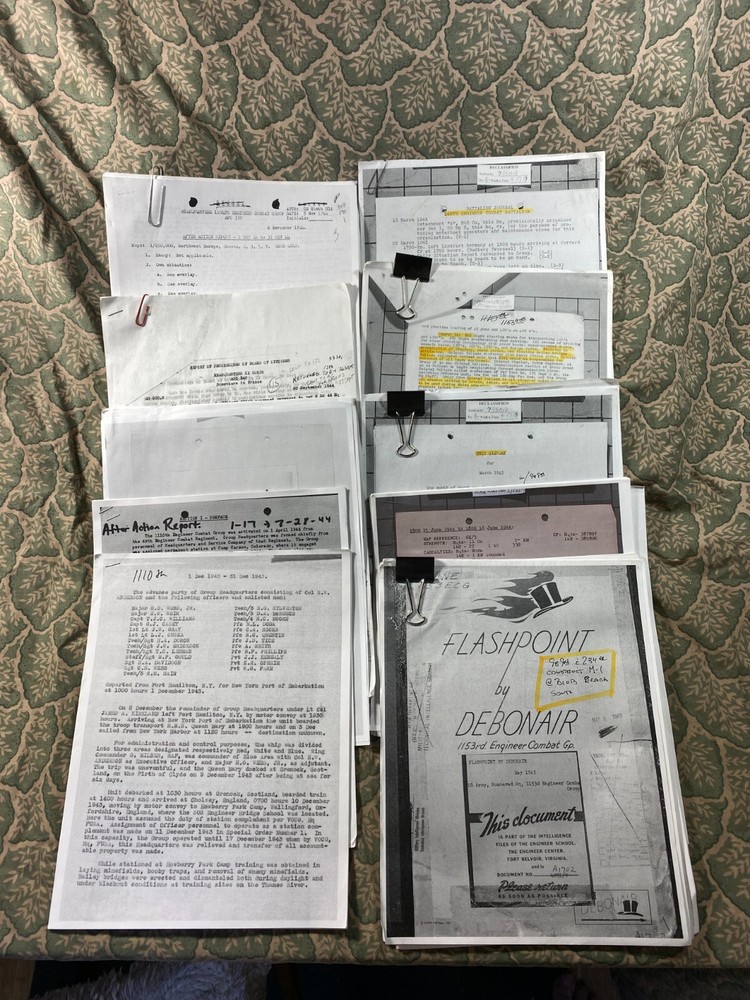 WWII After Action Reports Engineers 1944 - Lot