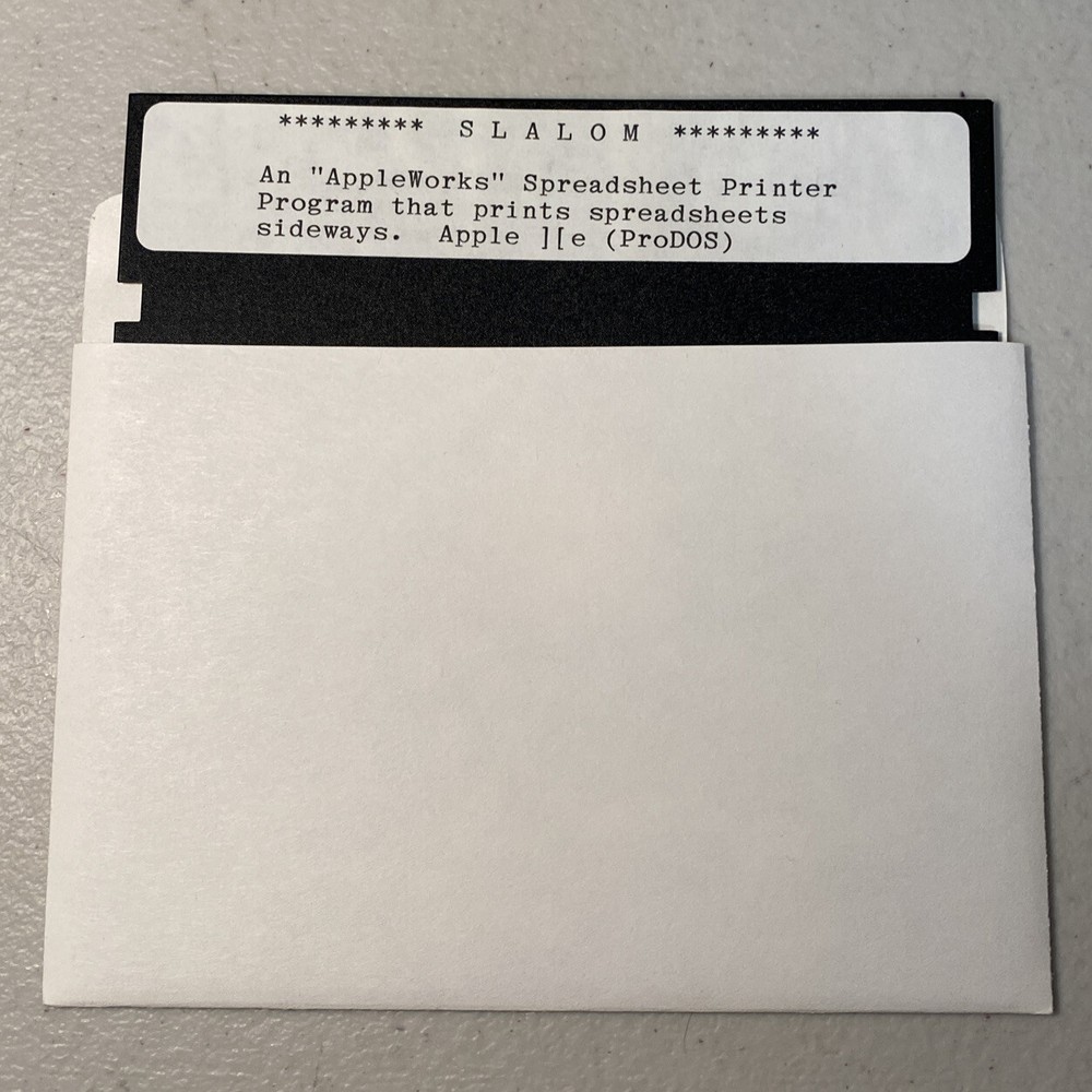 Software Apple IIe Slalom AppleWorks Spreadsheet Program ProDOS 5.25” Vintage